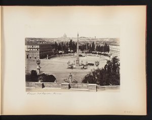 Piazza del Popolo Roomassa, taustalla Pietarinkirkko, Italia Piazza del Popolo. Roma (otsikko esineessä) tekijältä Anonymous