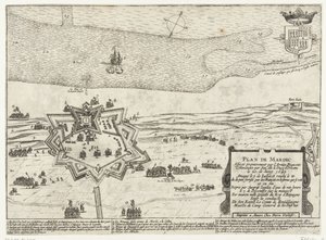 Fort Mardijkin kartta, 1645 Suunnittele Mardic (otsikko esineessä) tekijältä Anonymous