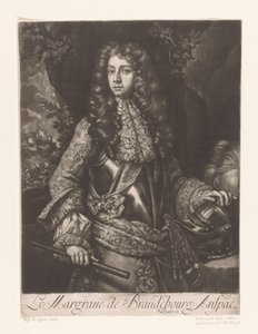 Johan Frederick Brandenburg-Ansbachin muotokuva Le Margraue de Brandebourg Anspac (otsikko esineessä) tekijältä Anonymous