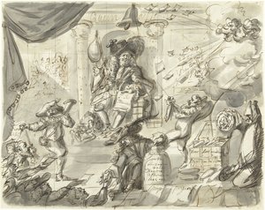 Quincampoix eli suuri tuulen ja kaalin myyjä, 1720 The Great Scene of Folly (lisäkappaleita) (sarjan nimi) tekijältä Anonymous
