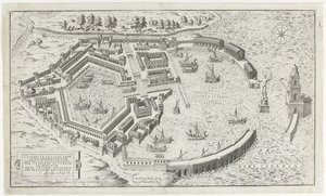 Van de antique haven van Ostian jälleenrakennus Mirror of Roman Magnificence (sarjan nimi) tekijältä Anonymous