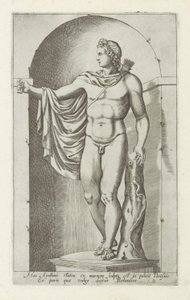 Apollon veistos Apollo Belvedere Tämä Apollon patsas kaiverrettiin marmorista paavinpalatsissa (...) (otsikko esineessä) Antiikkiveistoksia Roomassa (sarjan nimi) Ikonit Rooman kaupungin muinaisista patsaista, joita nähdään julkisilla paikoilla (sarja t tekijältä Anonymous
