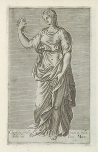 Veistos van Ceres Ceresin patsas Pontuksen Julius III:n kaupungissa. Max. (otsikko esineessä) Antiikkiveistoksia Roomassa (sarjan nimi) Ikonit Rooman kaupungin muinaisista patsaista, joita nähdään julkisilla paikoilla (sarjan nimi) tekijältä Anonymous