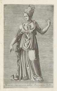 Minervan veistos Minerve marmori farnesialaisessa palatsissa (nimi esineessä) Antiikkiveistoksia Roomassa (sarjan nimi) Ikonit Rooman kaupungin muinaisista patsaista, joita nähdään julkisilla paikoilla (sarjan nimi) tekijältä Anonymous