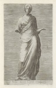Sculptuur van Urania, muze van de sterrenkunde Urania museo Capitolissa (otsikko esineessä) Antiikkiveistoksia Roomassa (sarjan nimi) Ikonit Rooman kaupungin muinaisista patsaista, joita nähdään julkisilla paikoilla (sarjan nimi) tekijältä Anonymous