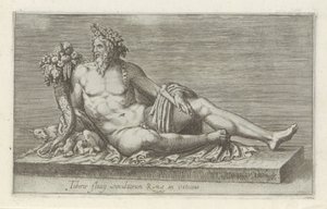 Veistos van de Rivier de Tiber Rooman Tiber-joen patsas Vatikaanissa (otsikko esineessä) Antiikkiveistoksia Roomassa (sarjan nimi) Ikonit Rooman kaupungin muinaisista patsaista, joita nähdään julkisilla paikoilla (sarjan nimi) tekijältä Anonymous