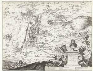 Kuona Kasselissa, 1677 Casselin taistelun voitti kuninkaan armeija, jota komentaa Hänen Majesteettinsa ainoan veljen Hollannin säätyjen armeija, Oranssin prinssin komentaja 11. huhtikuuta 1677 (otsikko esineessä) tekijältä Anonymous