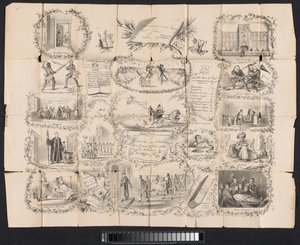 Sarjakuva Leidenin opiskelijaalmanakissa, 1865 tekijältä Anonymous