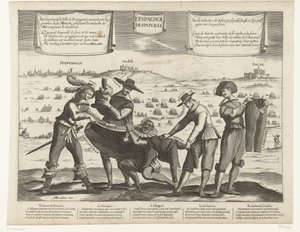 Sarjakuva espanjalaisista Bredan, Thionvillen, Perpignanin, Portugalin ja Katalonian menetyksen jälkeen, 1643 L
