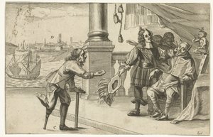 Sarjakuva epäonnistuneesta hyökkäyksestä Oostendeen, 1658 Dialogue of Ostenden (otsikko esineessä) tekijältä Anonymous