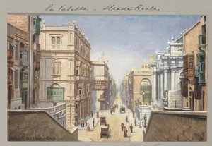 Kuninkaallinen reitti Vallettassa Malta, Strada Reale (otsikko esineessä) tekijältä Anonymous
