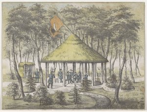 Temppeli ja puutarha Boekelissa, 1831 Näkymä Boekelin temppeliin ja puutarhaan. Groningenin kaupungin päivystysmiliisi pystytti ja rakensi. Tunnustuksena seuran jäsenille 23. kesäkuuta 1831 annetusta ystävällisestä vastaanotosta muistoksi tekijältä Anonymous