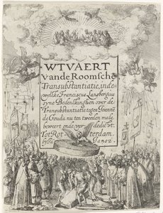 Pamfletin Wtvaert vande Roman Transubstantiatie, 1612, otsikkopainos Wtvaert vande Roman Transsubstantiaatio, welcke Franciscus Lansbergius syne Bedenckinghen Transsubstantiaatiosta Joannes de Goudaa vastaan ​​väittää nyt toista kertaa ende v tekijältä Anonymous