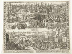 Willem III:n tytär Englantiin, 1688 Hänen kuninkaidensa purkaminen: Korkeus Englannissa 11. marraskuuta 1688 / Hänen kuninkaidensa saapuminen: Korkeus Englannissa 15. ja 16. marraskuuta 1688 (otsikko esineessä) tekijältä Anonymous