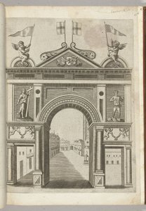 Riemuportti allegorisilla hahmoilla ja Putti Kultaisen Fleecen ritarikunnan ketjulla, 1594 tekijältä Anonymous