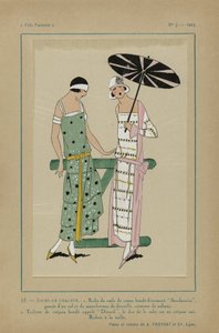 Erittäin pariisilainen, 1923, nro 7: 17.- LÄMPÖPÄIVÄT. - 1. Puuvillainen voile-mekko... tekijältä Anonymous