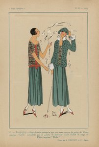 Erittäin pariisilainen. Muotia, tyylikkyyttä, eleganssia Erittäin pariisilainen, 1923, nro 8: 2.- SUURKIERRE. / Marokon satiinihame... tekijältä Anonymous