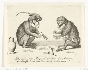 Dues cartes de mico Diverses empreses de la vida humana presentades per micos (títol de la sèrie) Què és el que em veu en aquest món? / És un joc Aape, i no acaba (títol de la sèrie). tekijältä Anonymous