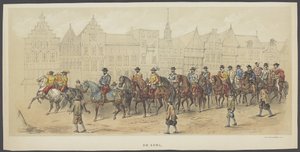 Utrechtin naamiainen, levy a: aatelisto, 1856 Aatelisto. (otsikko esineessä) The Founders of Dutch Freedom, (William I:n aika), esittelijä H.H. Utrechtin opiskelijakunnan jäseniä Utrechtsche Hoogen 220-vuotisjuhlan kunniaksi tekijältä Anonymous