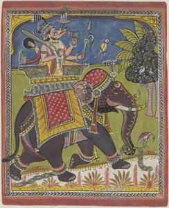 Varaha (Vishnu kuin villisika) ratsastaa norsulla tekijältä Anonymous