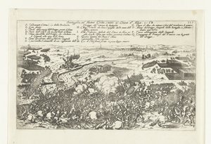 Veldslag aan de rivier de Gete, 1568 Taistelu Geta-joella Alvan herttuan alaisuudessa. 1568 (otsikko esineessä) tekijältä Anonymous