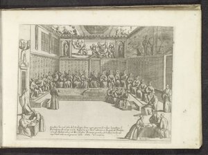 Vergadering de Sala del Collegiossa Scenes uit het Venetiaanse leven (sarjan nimi) Habiti d