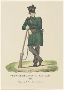 Van Damin vapaaehtoinen metsästäjä, 1830 Van Dam Voluntary Hunter 1830 (otsikko esineessä) tekijältä Anonymous