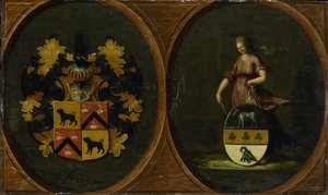 Vaakuna, jossa pariskunnan Pieter Courten ja Hortensia del Prado käsivarret, 1625 tekijältä Anonymous