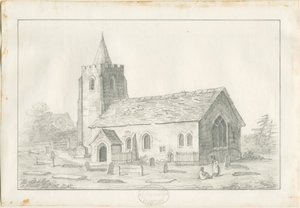 Acton Trussell Church : lyijykynäpiirros, nd [?1800-luvulla] (piirustus) tekijältä Anonymous Anonymous