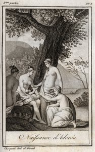 Adonis on syntynyt. Kaiverrus vuodelta 1819 Charles Albert Demoustier