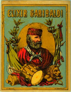 Elixir Garibaldin mainos, italialaisen patriootin muotokuva tekijältä Anonymous Anonymous