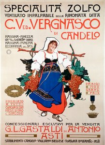 Mainosjuliste italialaisen yrityksen Vergnasco Candelon tuottamasta sienitautien torjunta-aineesta, 1900-luku tekijältä Anonymous Anonymous