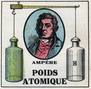 Atomit: Atomipaino, kirjoittanut Andre Marie Ampere (1775-1836). Anonyymi kuvitus vuodelta 1925. Yksityiskokoelma. tekijältä Anonymous Anonymous