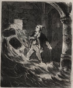Yritti paeta Toulon Bagnesta 1800-luvulla. Pierre Zacconen (1817-1895) (1817-1895) (Colonia Penale - Penal Colony) kaiverrus kirjaan ”Vangoitujen historia heidän luomisestaan ​​nykypäivään” (1877). Yksityinen kokoelma. tekijältä Anonymous Anonymous