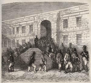 Brestin vankila 1800-luvulla. Pierre Zacconen (1817-1895) (1817-1895) (Colonia Penale - Penal Colony) kaiverrus kirjaan ”Vangoitujen historia heidän luomisestaan ​​nykypäivään” (1877). Yksityinen kokoelma. tekijältä Anonymous Anonymous