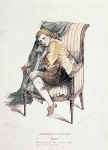 Cherubino-hahmo Mozartin oopperassa Figaron häät (1837) tekijältä Anonymous Anonymous