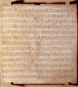 Kristillinen antiikki: Catania-kirjoitukset, jotka kuvaavat kasteiden ja hautausriittien hallintatapaa, 4. vuosisadan alku. Louvre-museo Pariisissa tekijältä Anonymous Anonymous
