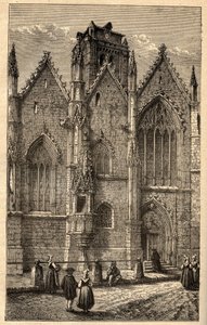Lasikirkko Notre-Dame (Notre Dame) - Lasi (Ille-et-Vilaine) - kaiverrus kirjaimella "" PATRIE" - PACUREQUIREQUE RANSKAN KUVAUS 6 OSIAAN LUCIEN HUARD - 1800-luvun loppu tekijältä Anonymous Anonymous
