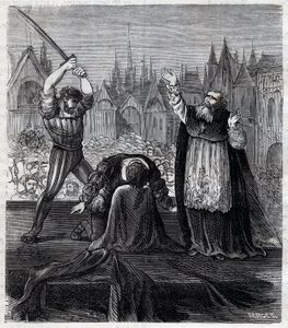 Kreivi Egmontin ja Hoornin katkaisu (1568) Brysselissä Espanjan tyrannian aikana Alankomaissa - Neljän kahdenkymmenen vuoden sota (1568-1648): Lamoralin, Egmontin kreivin, Gavren prinssin (1522-1568), hollantilaisen poliitikon dekolaatio. Hänet tuomittiin  tekijältä Anonymous Anonymous