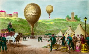 Lähtee ilmapallopostista ja matkustajakyyhkyistä Pariisin piirityksessä vuonna 1870, Privee Collection tekijältä Anonymous Anonymous