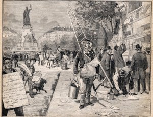 Näyttö vaalikaudella Ranskassa. Kaiverrus kirjassa "" Le Petit Parisien"" 20.8.1893. tekijältä Anonymous Anonymous