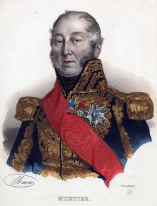 Edouard Adolphe Mortier (1768-1835), Ranskan marsalkka - Nimetön - 1835 - Litografia, akvarelli - 32x24 - Yksityiskokoelma tekijältä Anonymous Anonymous