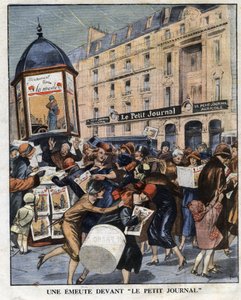 Emute des femmes "La mode" -lehden uuden muodon kioskijulkaisussa Pariisissa. Kuva otettu "" Le petit Journal" -julkaisusta 11.1.1925 Kokoelma privee tekijältä Anonymous Anonymous
