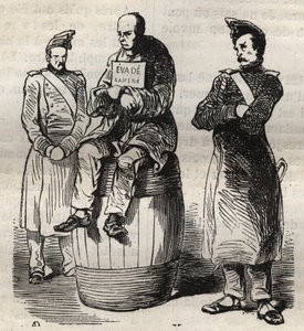 Näyttely pakkokierrosta (Evade palasi) Toulonin vankilassa 1800-luvulla. Pierre Zacconen (1817-1895) (1817-1895) (Colonia Penale - Penal Colony) kaiverrus kirjaan ”Vangoitujen historia heidän luomisestaan ​​nykypäivään” (1877). Yksityinen kokoelma. tekijältä Anonymous Anonymous