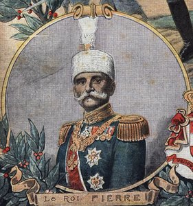 Ensimmäinen maailmansota 1914-1918 (14-18): Pietari I:n muotokuva Serbiasta (Peter Karadordevic tai Karageorgevich tekijältä Anonymous Anonymous