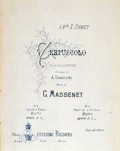 Frontispice of Crepuscule, Jules Massenet