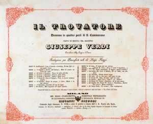 Giuseppe Verdin Il Trovatore (Trubaduuri) -oopperan esikuva tekijältä Anonymous Anonymous