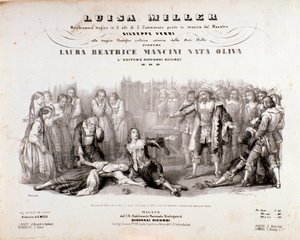 Giuseppe Verdin oopperan Luisa Millerin partituurin etukappale tekijältä Anonymous Anonymous