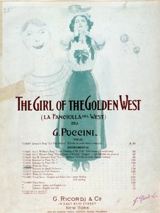 Puccinin The Girl of the West -musiikkipartituurin etukappale tekijältä Anonymous Anonymous