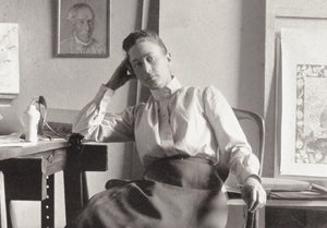 Hilma af Klint työhuoneessaan Hamngatanilla Tukholmassa, n. 1895 (valokuva) tekijältä Anonymous Anonymous